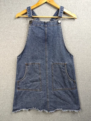Cotton On Dress Womens 8 Blue Denim Pinafore Dungaree Adjustable Straps Event - image 1 of 4