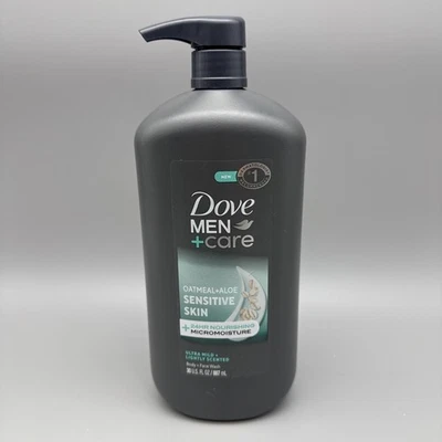 Dove Men+Care Sensitive Skin Face & Body Wash Oatmeal + Aloe Hydration 30 Fl Oz - Image 1 of 2