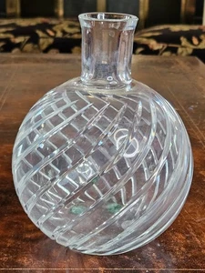 Baccarat Kristall Kykladen Wirbel Flasche Runde Vase 7 1/2" hoch - Bild 1 von 9