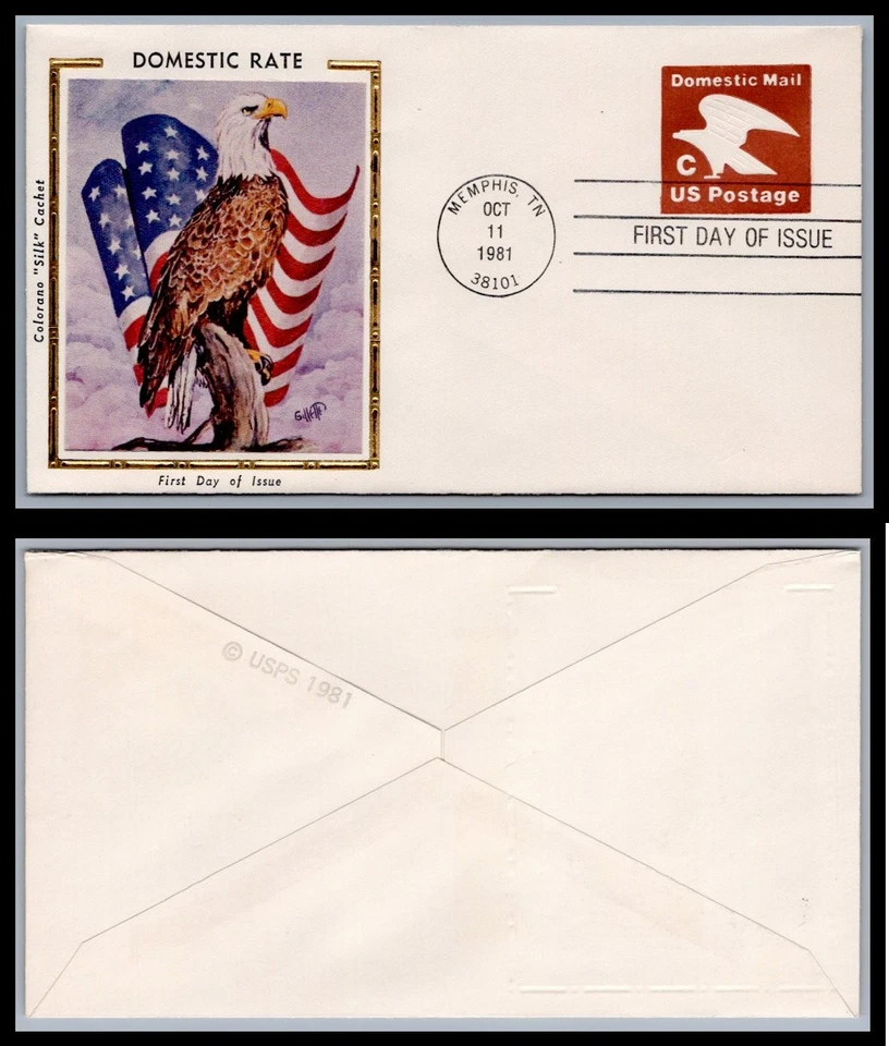 US FDC # U594 "C" Rate Eagle  Colorano  L.Cancel 1981, 9Q1236 - Image 1 of 1