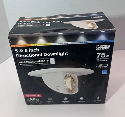 Downlight LED empotrado con cuchara ajustable de 5-6 pulgadas, colores seleccionables, regulable... Foto 1 de 4
