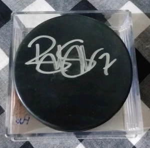 Brad Stuart Signed Blank Puck San Jose Sharks Boston Bruins - Picture 1 of 1