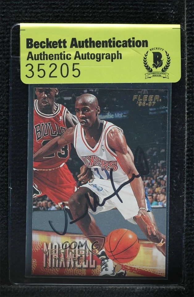 BAS 1996-97 Fleer Vernon Maxwell #82 Authentic Auto - Image 1 of 2