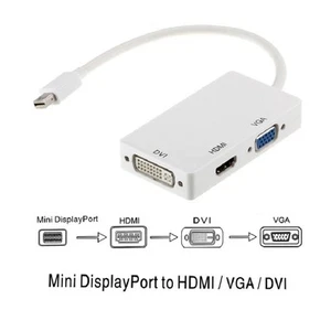 O-Astrotek Thunderbolt Mini DP Display Port to HDMI DVI VGA Adapter for MacBook - Afbeelding 1 van 1