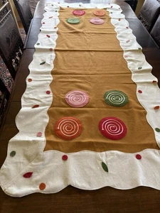 Yankee Candle Christmas Holiday Tablecloth Display Runner 37" x 88" Rectangular - Picture 1 of 8