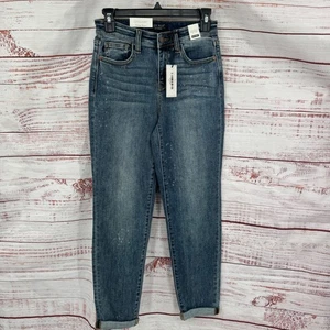 Pantalones de mezclilla Judy Blue para mujer talla 0 24 cintura alta desgastados ajuste novio NUEVO - Imagen 1 de 13