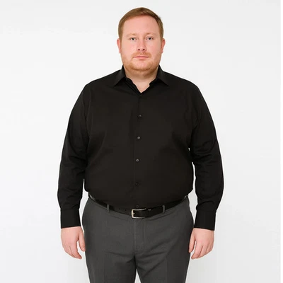 Camisa de ajuste regular para hombre, doble puño, gemelos gratis, ropa británica formal Janeo Foto 1 de 4