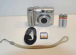 Canon Powershot A580 8.0MP Digital Camera, SD Card & USB Cable Tested & Works - Picture 1 of 7