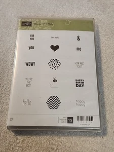 Stampin' Up! Honeycomb Hello Rubber Adhesive Stamp Set 15 Stamps - Picture 1 of 4