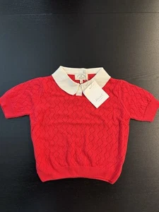 Birinit Girls Cherry Openwork Biri Sweater Size 4Y - Red - Picture 1 of 7