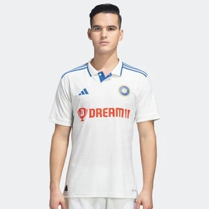 Maglia ADIDAS India Cricket 2023-2024 Edizione Test Player Match Shirt Bianca - Foto 1 di 6