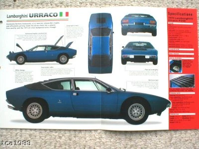 Folleto Lamborghini Urraco Imp 1973/1974/1975 Foto 1 de 2