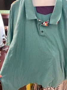 Camisa polo Robert Graham grande y alta para hombre color verde azulado talla 4XL - Imagen 1 de 3