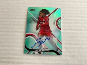 2022 Topps Finest MLS Soccer JAYDEN NELSON Aqua Refractor Auto 65/75 - Picture 1 of 1