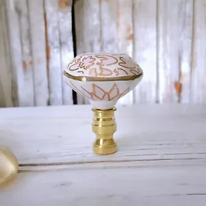 Set di 2 splendide finiture paralumi in porcellana. Arpa Topper - Rosa/Oro/Bianco - Foto 1 di 2