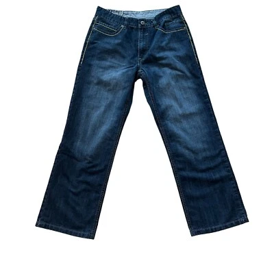 Pantalones de mezclilla Pepe de pierna ancha para hombre 32, se adapta a 31x30 Distress costuras verdes holgados Y2K Foto 1 de 4