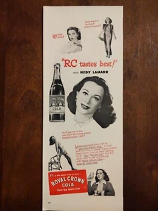 1947 vintage Royal crown cola, featuring Hedy Lamar - Picture 1 of 1