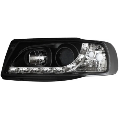 2 x Scheinwerfer für Seat Ibiza 6K 93-00 LED Tagfahrlicht Optik black / schwarz - Bild 1 von 2