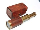 Handmade Nautical Brass Vintage Marin Telescope Spyglass With Wooden Box Gift 6"