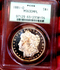 MORGAN SILVER DOLLAR 1881 O PCGS MS 63 DMPL OLD GREEN HOLDER BLACK AND WHITE