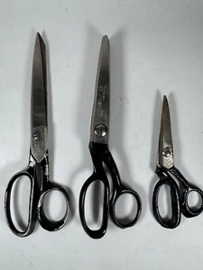 Vintage Clauss & Kleencut USA Tailor Shears Lot - 3 Heavy Duty Scissors - Picture 1 of 10