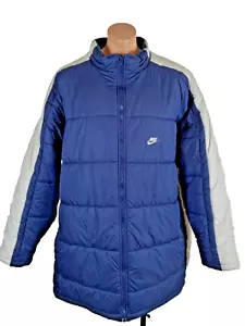 Giubbotto imbottito invernale Nike blu grigio vintage y2k anni 2000 uomo 3XL - Foto 1 di 10