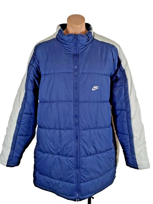 Vintage y2k 2000s Nike Blue Gray Winter Coat Puffer Jacket Men’s 3XL - Image 1 of 4
