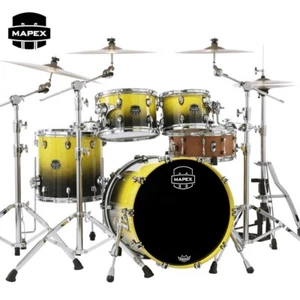 Mapex Saturn Fusion 4-Piece 20" Maple/Walnut Shell Pack Sulphur Fade SR504XUJ - Picture 1 of 3