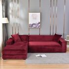 Velvet Plush Sofa Cover All-inclusive Elastic Sectional Couch Cover Longue Cover