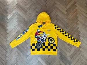 Ralph Lauren Polo Sport Motocross Print Victory Lap Hoodie Sweatshirt Hoodie M - Picture 1 of 12