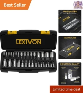 32-Piece Hex Bit Socket Set S2 Alloy Steel Durable Chrome Finish for DIY Proj... - Picture 1 of 9