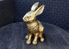 Dekofigur Hase gold sitzend Kaninchen Skulptur Tierfigur Osterdeko Ostern
