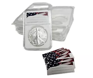 10er-Pack Münzplatte Display Halter 40 mm für American Silver Eagles inklusive Etiketten - Bild 1 von 4