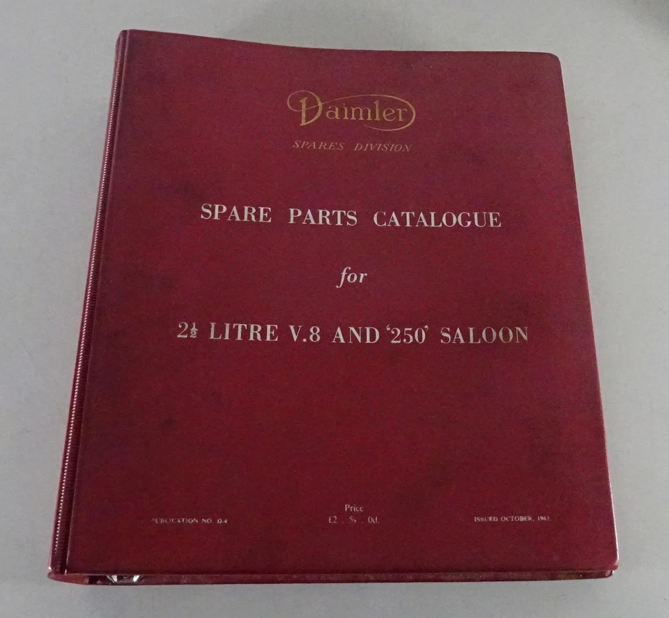 Catalogo Parti / Catalogo Parti Daimler 2,5 Litri V8 + 250 Berlina Del 1963 - Immagine 1 di 4