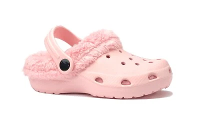 New Kids' Clog with Faux Fur Lining Comfort Unisex Slipper Indoor Outdoor Garden - Image 1 of 2