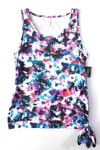 IDEOLOGY Activewear Side Tie Top Size Small Floral Blur Retail $29.50 - Picture 1 of 3