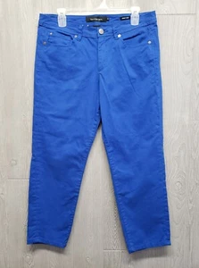 Calvin Klein Pants Womens 12 Crop Skinny Stretch 33x26 Bright Blue Jeans Mid - Picture 1 of 10