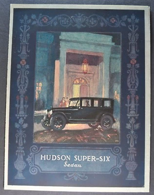 Carpeta folleto de ventas Hudson Super Six 6 1924 sedán excelente original 24 Foto 1 de 3