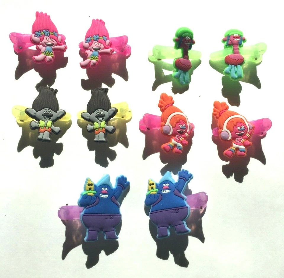 Lazos para el cabello hechos a mano - Películas para niños - Trolls, aterrizan antes de tiempo - Pinzas para el cabello Foto 1 de 2