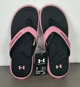 Under Armour Women's Pink/Black Ignite Pro Marbella Sandals Size 7 New With Tag - Picture 1 of 18