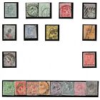 GB ALBUM PAGE OF 19 KE7 & KG5 USED STAMPS, SOME PERFINS & 1 COUNCIL O/PRINT