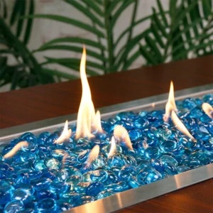 1/2" Sapphire Blue Fire Glass - 1-20LB Reflective for Fire Pits/Indoor - Picture 1 of 16
