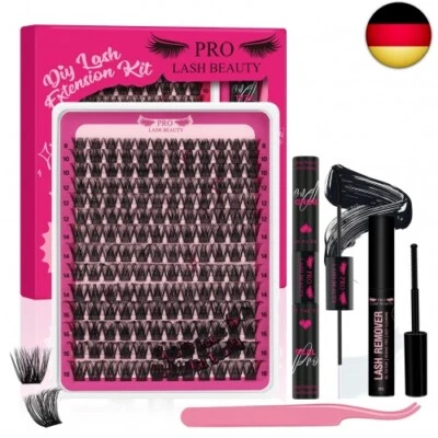 PRO LASHBEAUTY DIY Wimpernverlängerung Kit, individuelle Wimpern Kit mit 168 Pcs Cluster