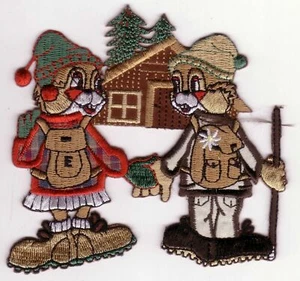 Europäisches Eichhörnchen Alpinwanderer Kabine Stickaufnäher - Bild 1 von 1