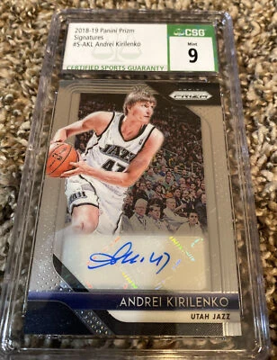 2018-19 Prizm Andrei Kirilenko Auto Autograph Jazz #5-AKL CSG 9 Auto 10 AK-47 - Image 1 of 4