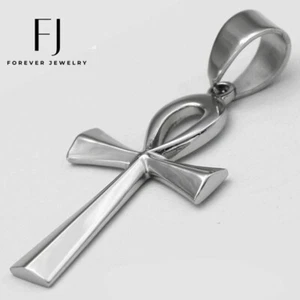 Herren Edelstahl,ANKH KREUZ 80mm großer Anhänger*Unisex hochglanzpoliert.Box - Bild 1 von 3