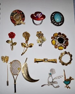 Vintage/Antique Brooch Collection 14 Pieces - Picture 1 of 1
