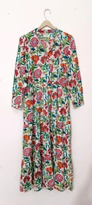 Block print Dress,Indian Cotton Dress,NooWork,Cotton Indian Dress,Handblock Prin - Picture 1 of 15