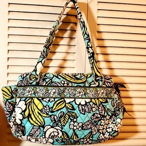 Retired Vera Bradley Blue Island Blooms Whitney Handbag Purse (Pre-owned) - Picture 1 of 12