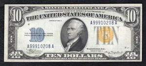 FR. 2309 1934-A $10 “NORTH AFRICA” SILVER CERTIFICATE CURRENCY NOTE VERY FINE+ - Picture 1 of 2